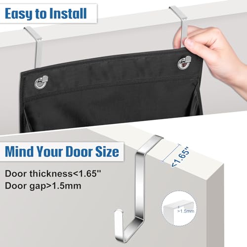 SLEEPING LAMB 2 Pack Narrow Over The Door Shoe Organizer with 8 Large Deep Pockets, Hanging Shoe Rack for Closet Door Storage for Boots, Sneakers (Black) - Image 4
