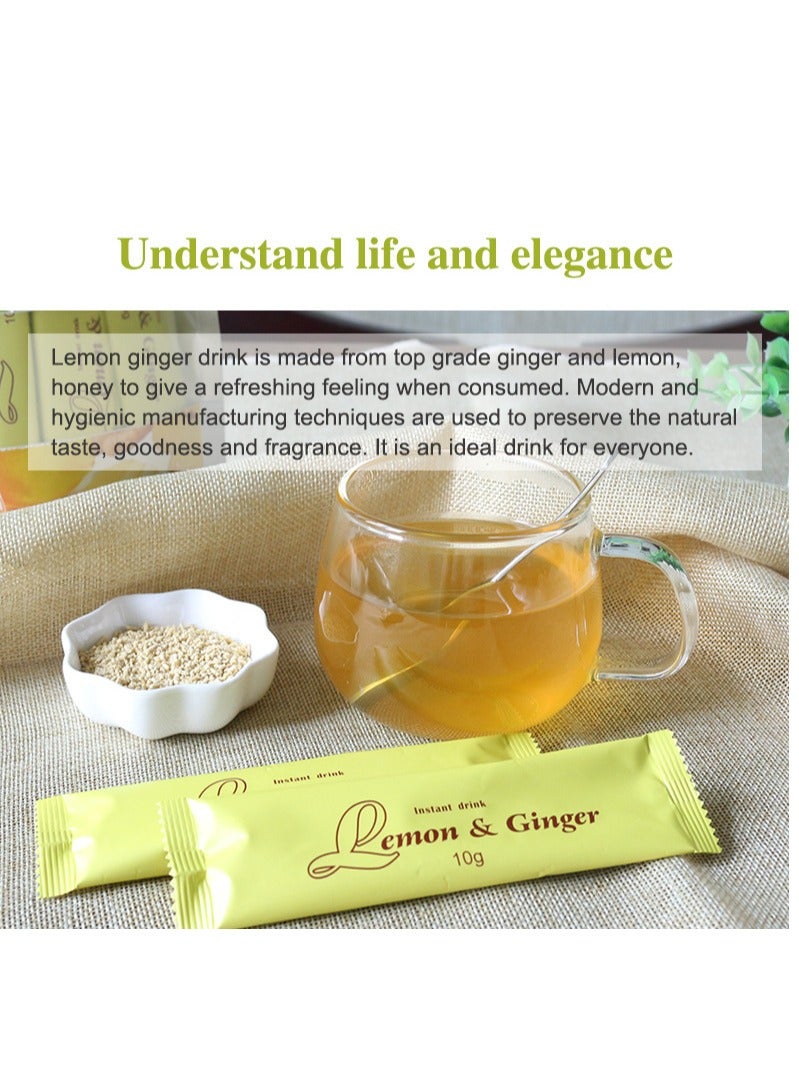 Wins Town lemon ginger tea bag ,Made With Spicy Ginger And The Tangy Of Lemon, Give You Warm Care,Health Support Dietary Supplements 15 Sachets  - Image 2