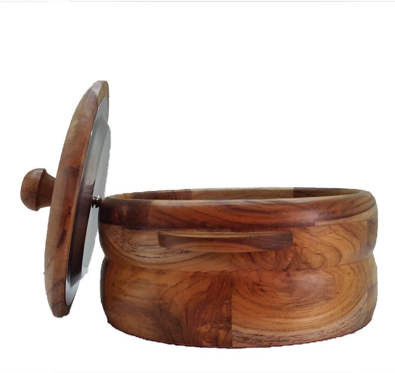 HomeFast Wooden Chapati Box Casserole Brown - Image 3
