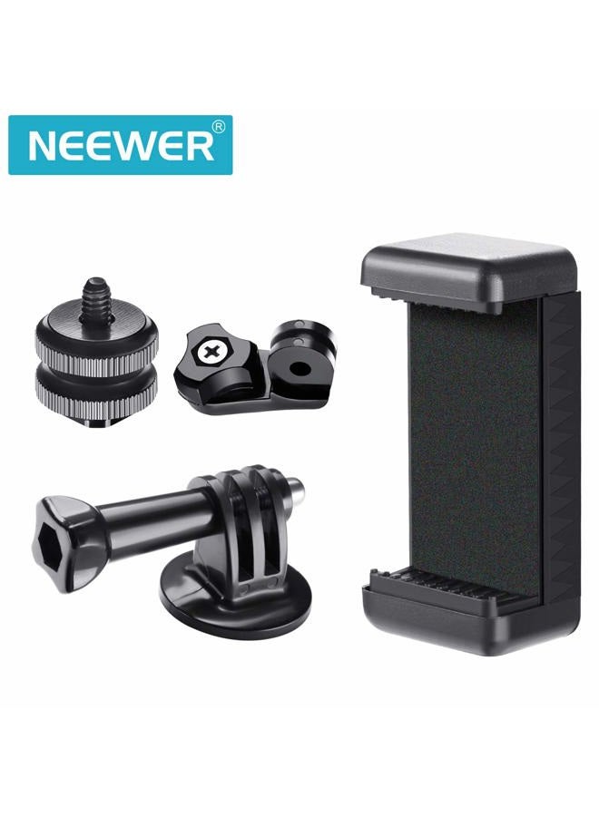 Neewer Phone Holder / Hot Shoe Mount Adapter Kit Compatible with Action Camera GoPro Hero 11 10 9 8 7 6 5, DJI OSMO Action/Action 2, iPhone13 Pro Max, Samsung, Attaching on DSLR Camera or Ring Light - Image 3