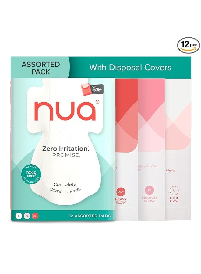 نوا فوط صحية نسائية من نوا ألترا سيف، ١٢ فوطة | ٣ مقاسات في ١: ٣ للتدفق الغزير - XL+، ٥ للتدفق المتوسط ​​- XL، ٤ للتدفق الخفيف - L | آمنة على البشرة | خالية من السموم ولا تسبب الطفح الجلدي | بدون رائحة | مانعة للتسرب | مع ١٢ غطاءً واقيًا آمنًا - Image 1