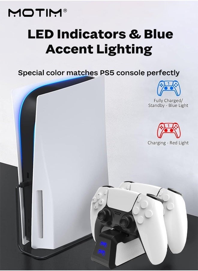 PlayStation 5 DualSense Charging Station, PS5 Controller Charging Charger, PS5 Charging Dock Charger Stand with Led Indicator