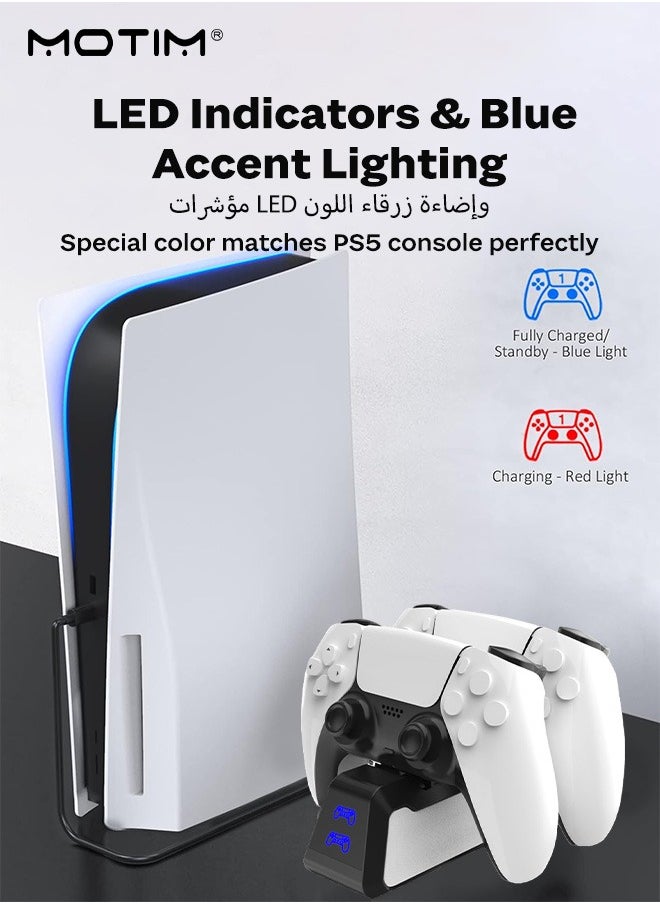 Motim - PS5, PS5 Pro Controller Charger, DualSense Charging Dock Station, Fast Charge PS5 Charger Dock, Dualsense Controller Charger, Led Indicator - Image 1