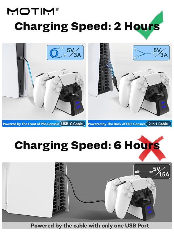 Motim - PS5, PS5 Pro Controller Charger, DualSense Charging Dock Station, Fast Charge PS5 Charger Dock, Dualsense Controller Charger, Led Indicator - Image 1