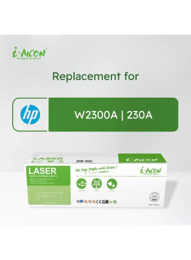 i-AICON Compatible Black Laser Toner Cartridge W2300A 230A 2000 Pages HP LaserJet Pro - Image 2