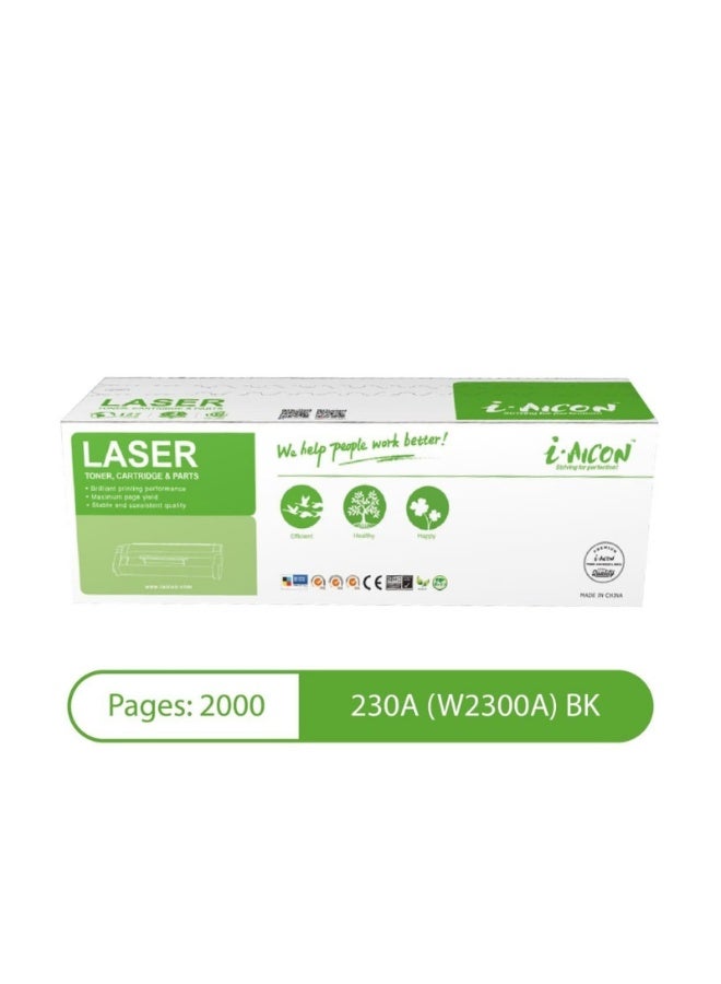 i-AICON Compatible Black Laser Toner Cartridge W2300A 230A 2000 Pages HP LaserJet Pro - Image 1