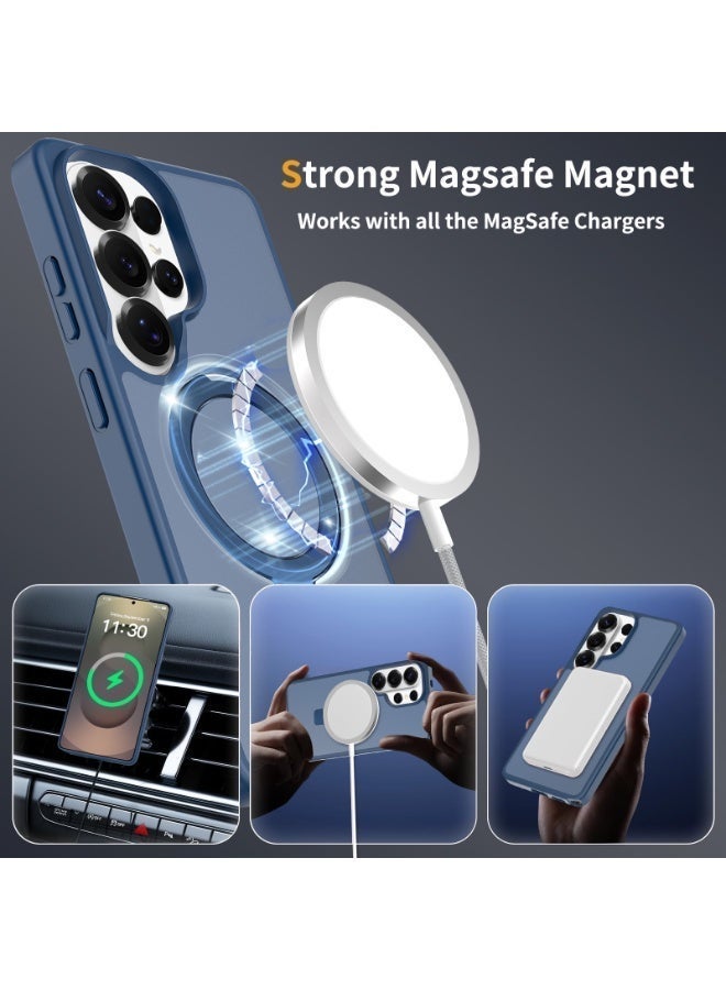 ‌زيكسينغ غلاف Samsung S26 Ultra أزرق مع مغناطيس MagSafe، حامل خاتم و حامل (كيكستاند) - حماية قوية - Image 3
