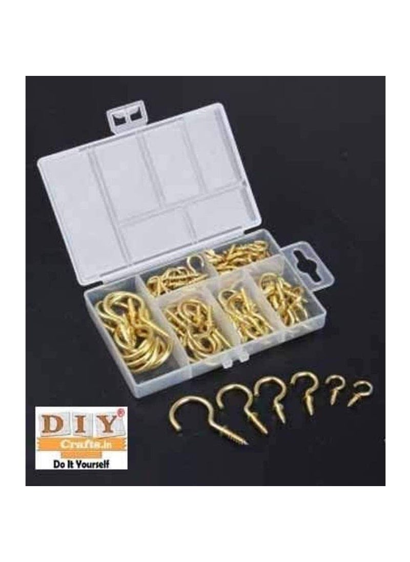 DIY Crafts Diy Crafts CTDIYHI27262 M2 M4 5 Sheep Eye Hook Plating Light Hooks Metal Shet Screw Pin Gold Pack of 60 Sheep Eye Hook Multicolor  - Image 5