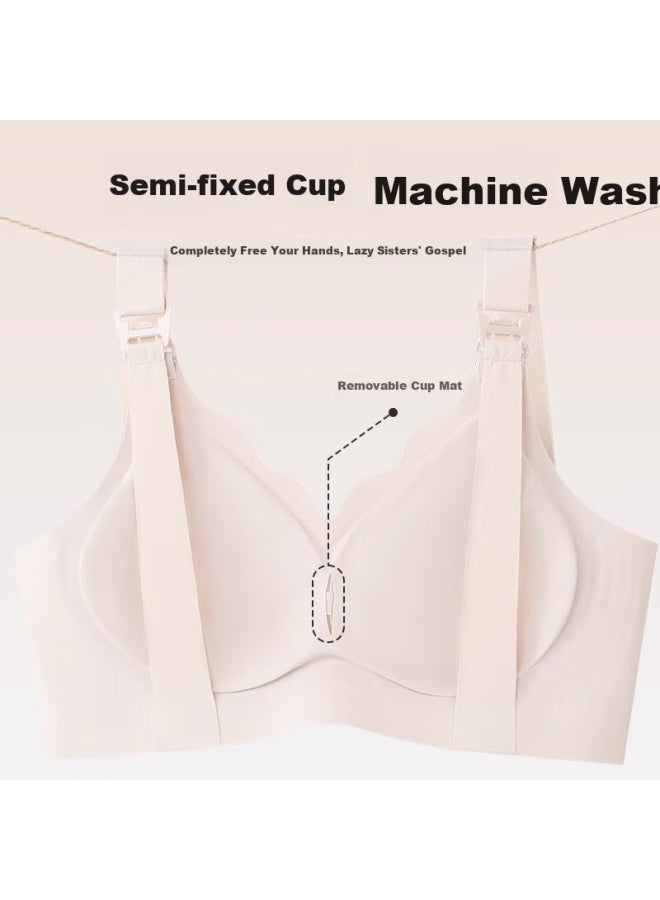 Fenye Maternity Nursing Bra, Pregnancy-specific, Postpartum Breastfeeding, Comfortable Brassiere, Push-up, Anti-sagging, Milk Coffee 3XL - Image 3