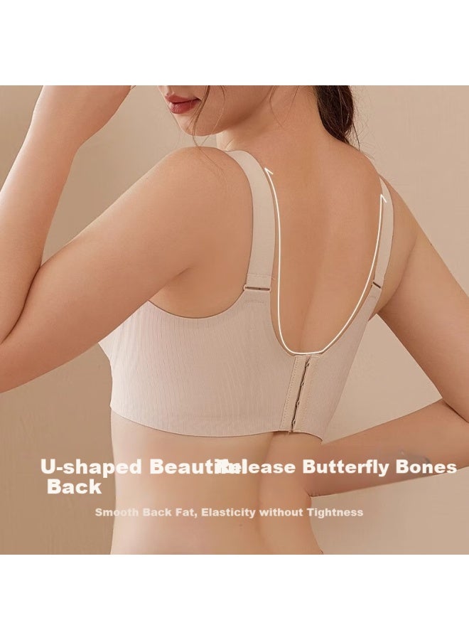Fenye Maternity Nursing Bra, Pregnancy-specific, Postpartum Breastfeeding, Comfortable Brassiere, Push-up, Anti-sagging, Milk Coffee 3XL - Image 4