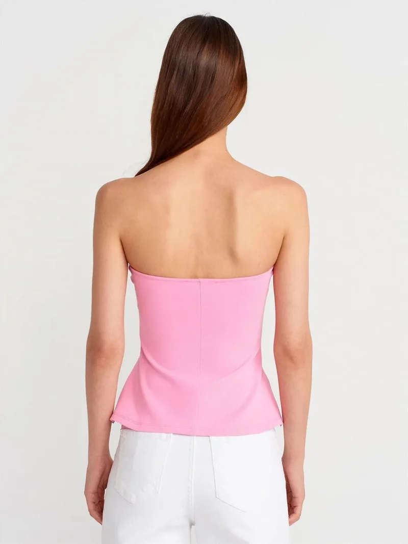 ديلفين Dilvin Strapless Slim-fit Bandeau Blouse