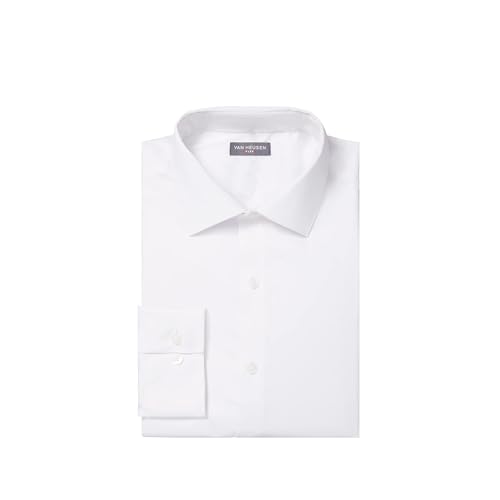 Van Heusen Men's Dress Shirt Slim Fit Ultra Wrinkle Free Flex Collar Stretch, White, 15"-15.5" Neck 32"-33" Sleeve - Image 3