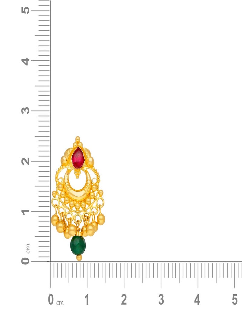 Malabar Gold and Diamonds أقراط نسائية بتصميم قطرة 22 قيراط 916 مع غطاء لولبي ERKAR10132 - Image 4