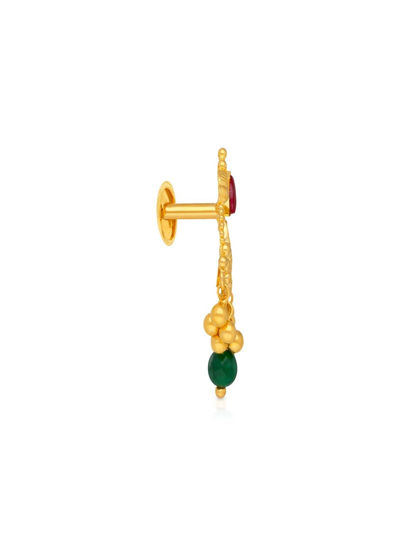 Malabar Gold and Diamonds أقراط نسائية بتصميم قطرة 22 قيراط 916 مع غطاء لولبي ERKAR10132 - Image 2