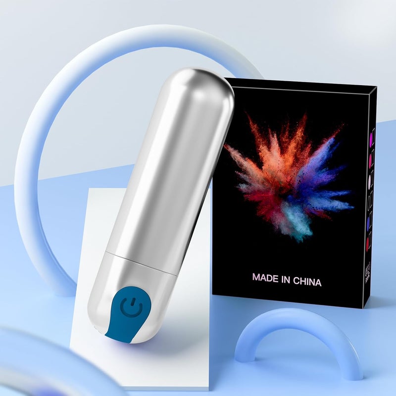 مدلك كهربائي محمول للسفر قابل لإعادة الشحن باليد لعضلات الرقبة والكتف أداة تدليك منزلية فضية زرقاء