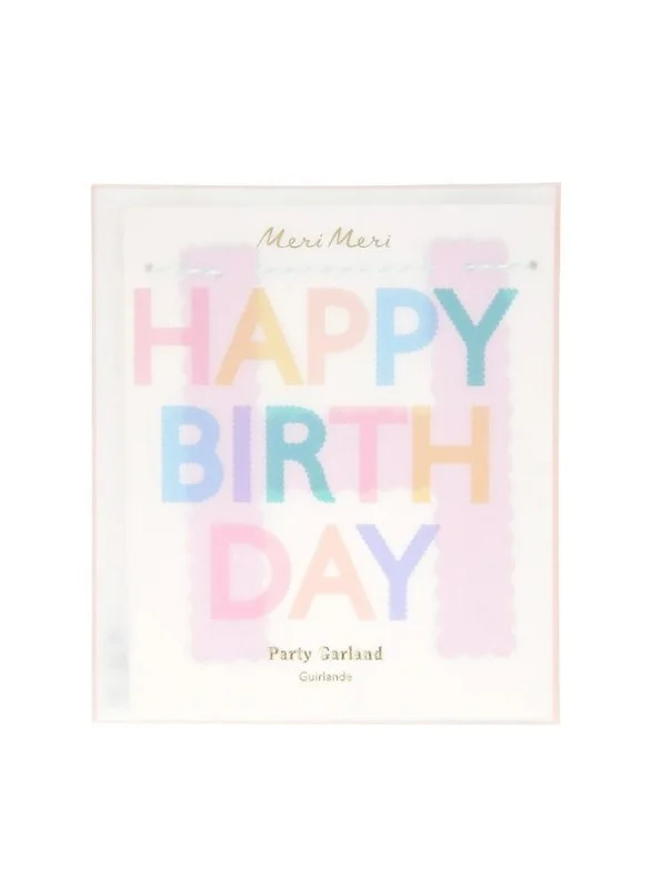 Meri Meri Meri Meri Scallop Pastel Happy Birthday Garland
