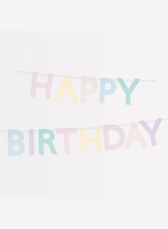 Meri Meri Meri Meri Scallop Pastel Happy Birthday Garland
