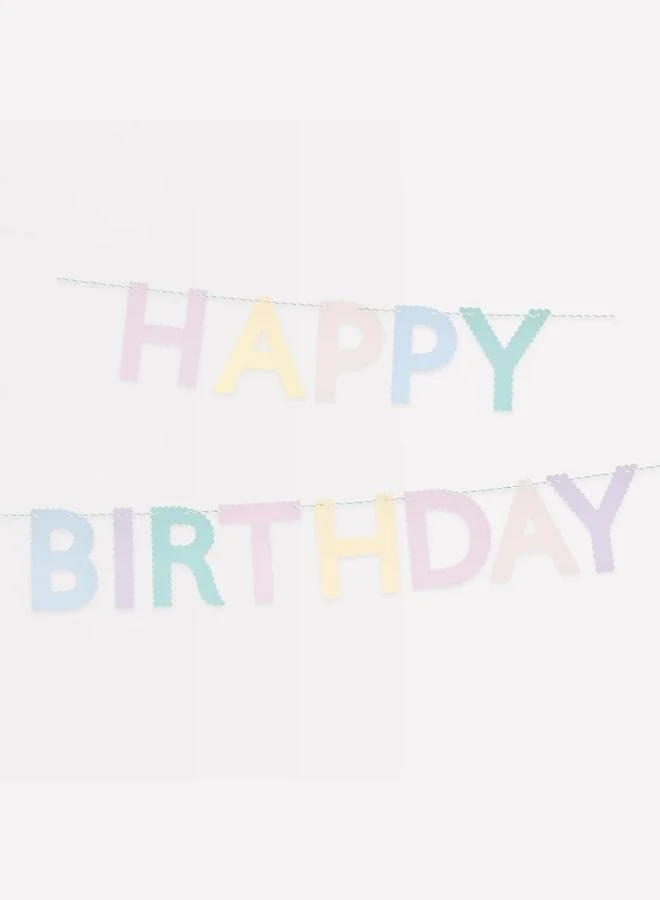 Meri Meri Scallop Pastel Happy Birthday Garland