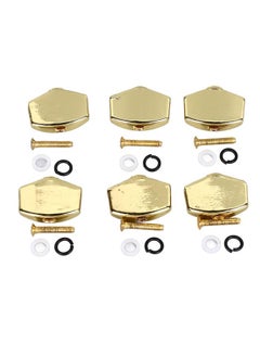 6Pcs Guitar Tuning Peg Buttons Metal Stable Universal Tuner Buttons Replacement for Acoustic Electric Guitar Gold