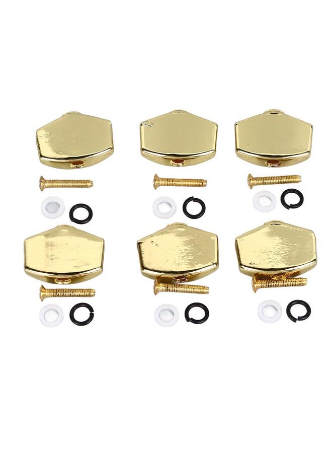 Thoraya - 6Pcs Guitar Tuning Peg Buttons Metal Stable Universal Tuner Buttons Replacement for Acoustic Electric Guitar Gold - Image 1