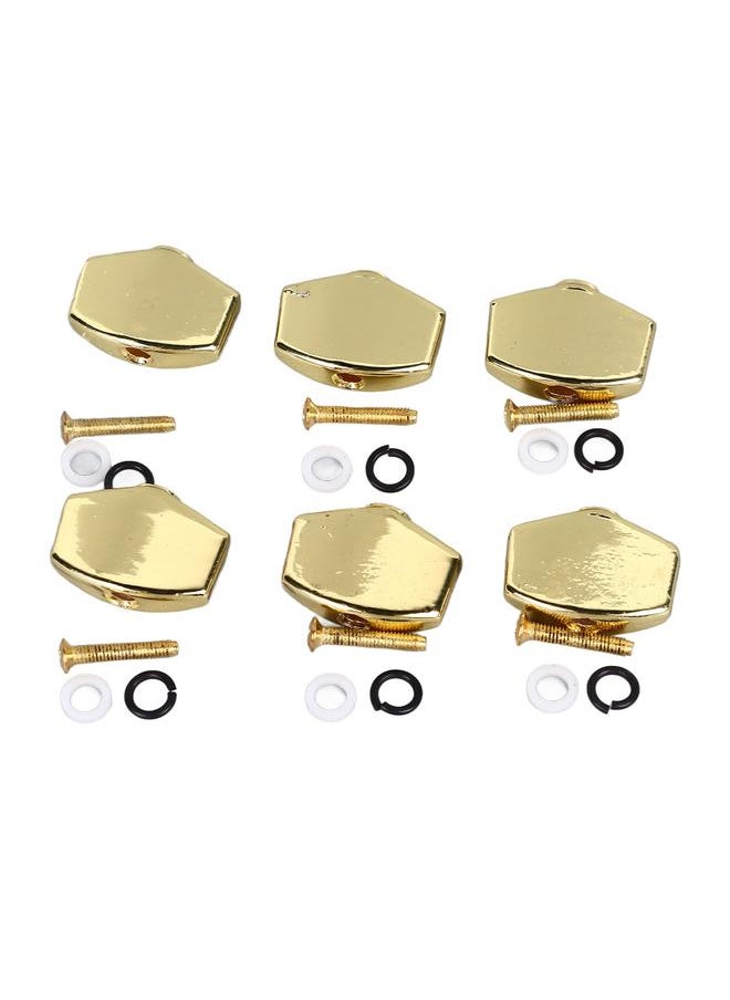 Thoraya - 6Pcs Guitar Tuning Peg Buttons Metal Stable Universal Tuner Buttons Replacement for Acoustic Electric Guitar Gold - Image 1