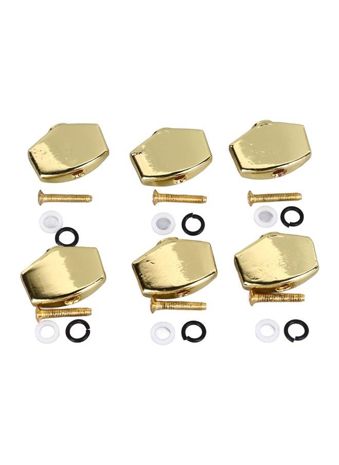 Thoraya - 6Pcs Guitar Tuning Peg Buttons Metal Stable Universal Tuner Buttons Replacement for Acoustic Electric Guitar Gold - Image 1