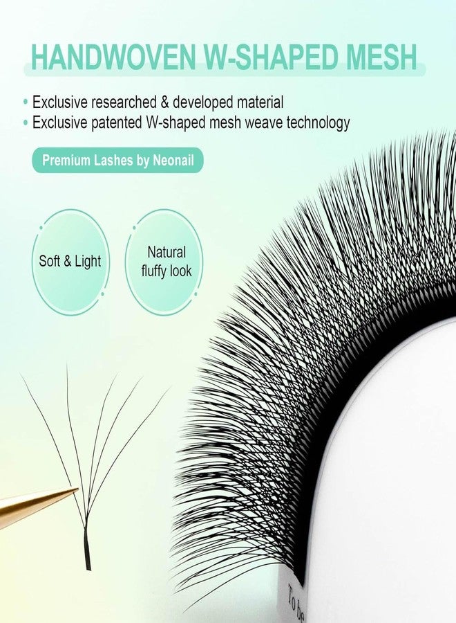 Kulis Lashes by Neonail - Eyelash Extension 5D Volume Premade 0.07mm D-Curl Faux Mink Matte Black Cluster Easy Fanning YY Eye Lashes (5D-0.07_D_9mm) - Image 5