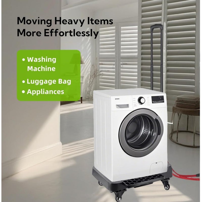 Folding Trolley, 100KG Capacity, 4 Wheels, Black, Portable, Versatile, Steel, Hand Truck, Airport, Office, Home - Image 4
