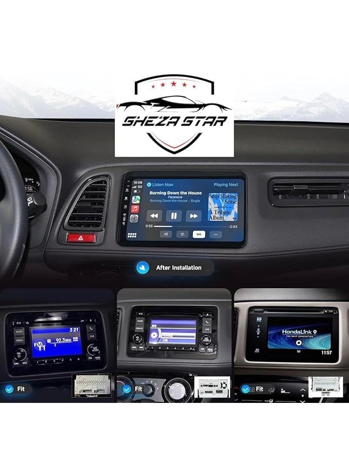 SHEZA STAR Android Car Stereo for Honda Vezel HRV 2013-2022 4GB RAM 32GB ROM Support Carplay, M-Link Wi-Fi BT, Radio GPS, 9 Inch IPS Touch Screen with AHD Camera Included  - Image 2
