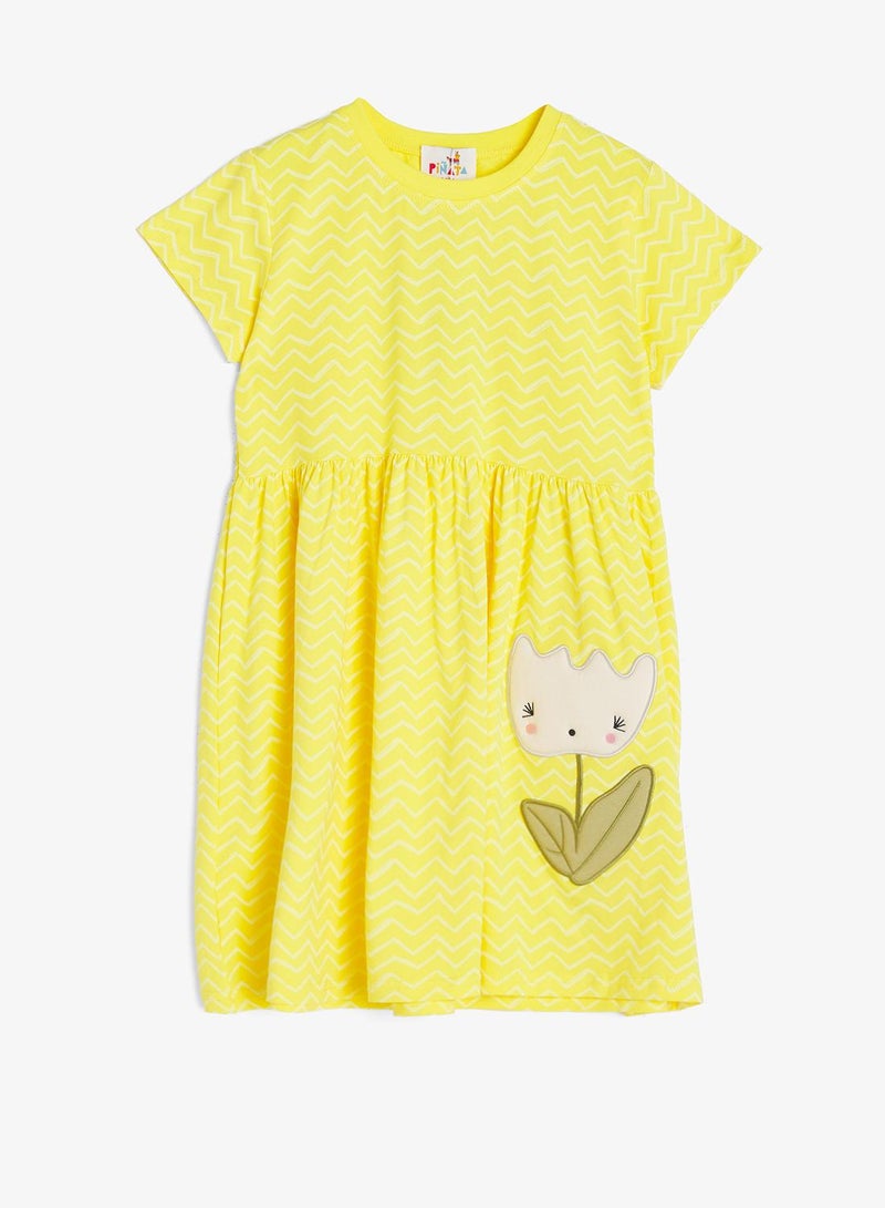 Pinata Flower Embroidered Yellow Dress - Image 2