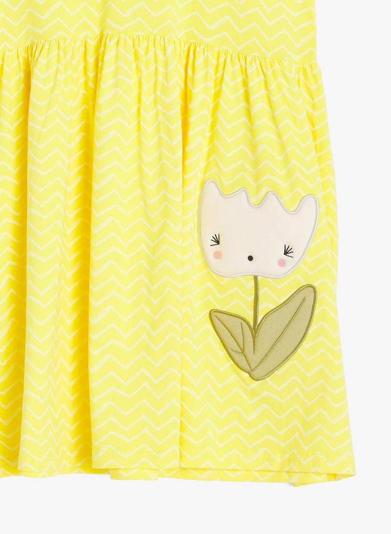 Pinata Flower Embroidered Yellow Dress - Image 4