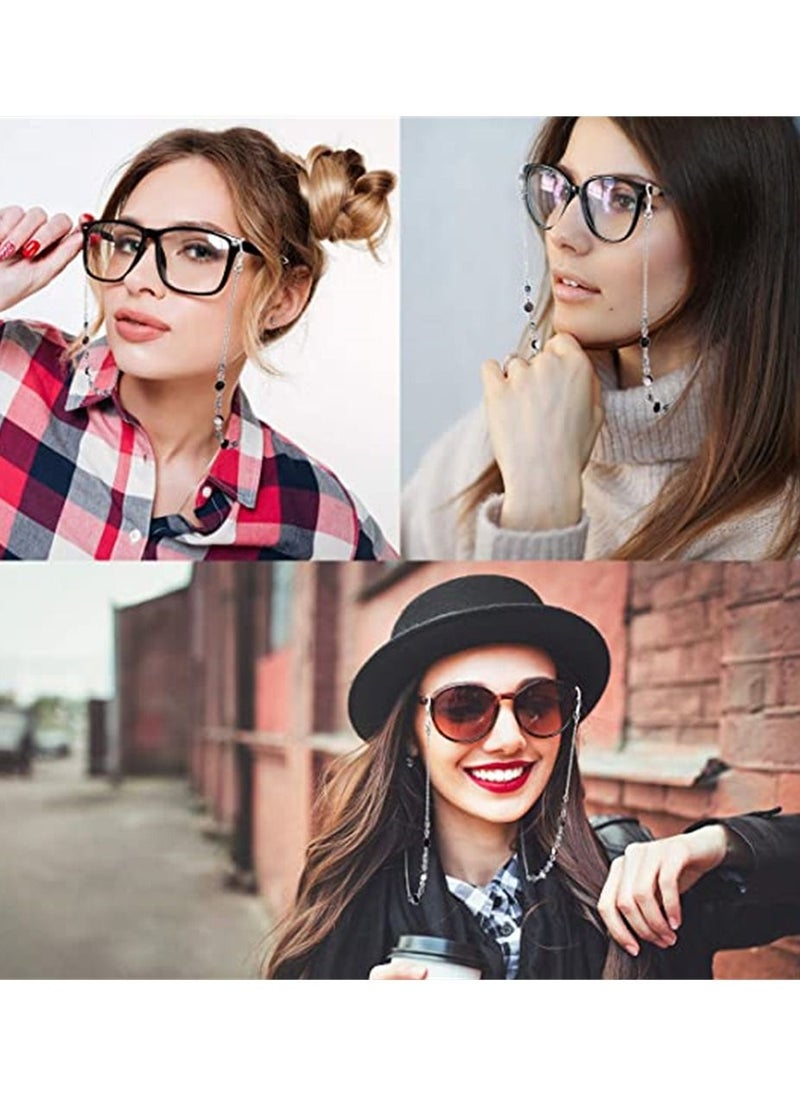 Excefore - Eyeglass Chain Fashion Eyewear Retainer Strap Holder Cord Sunglasses Holder Necklace Face Covering Beaded Lanyard Reading Eyeglass Necklace Eyeglass Lanyard Neck Cord Strap for Women - Image 1