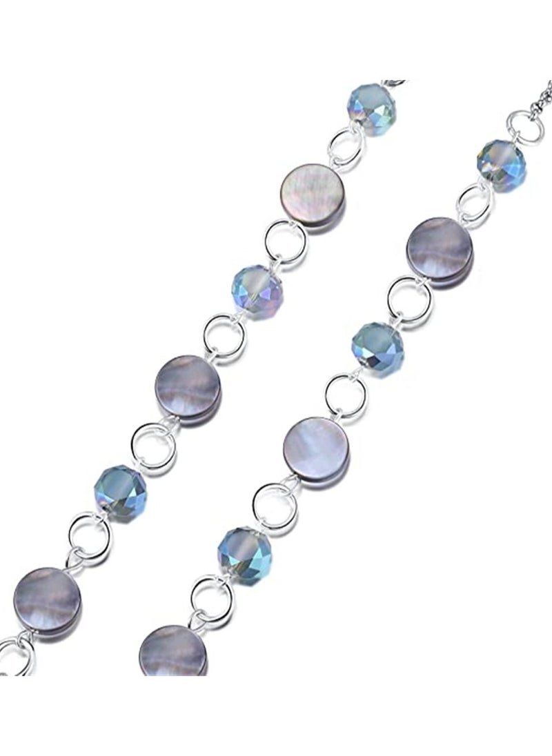Excefore - Eyeglass Chain Fashion Eyewear Retainer Strap Holder Cord Sunglasses Holder Necklace Face Covering Beaded Lanyard Reading Eyeglass Necklace Eyeglass Lanyard Neck Cord Strap for Women - Image 1