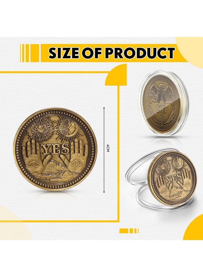 Sureio 20 Pcs Yes No Challenge Coin Decision Maker Lucky Coin Kindness Coins Collector's Medallion Souvenir Divination Flip Metal Coins Holiday Office Gift Party Game Supplies (Gold) - Image 4