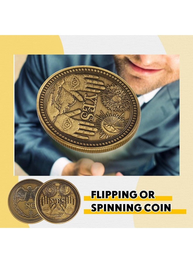 Sureio 20 Pcs Yes No Challenge Coin Decision Maker Lucky Coin Kindness Coins Collector's Medallion Souvenir Divination Flip Metal Coins Holiday Office Gift Party Game Supplies (Gold) - Image 2