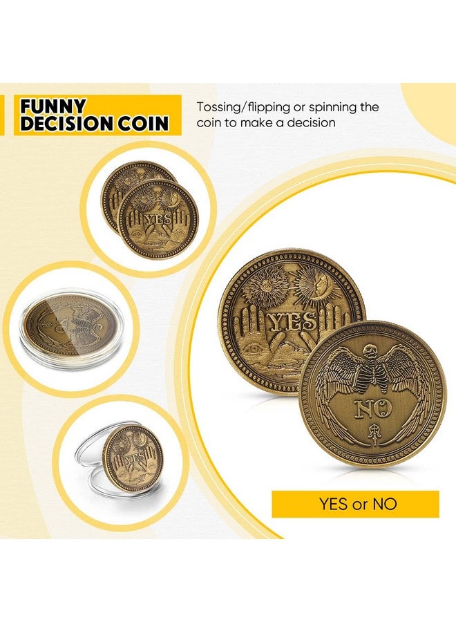 Sureio 20 Pcs Yes No Challenge Coin Decision Maker Lucky Coin Kindness Coins Collector's Medallion Souvenir Divination Flip Metal Coins Holiday Office Gift Party Game Supplies (Gold) - Image 5