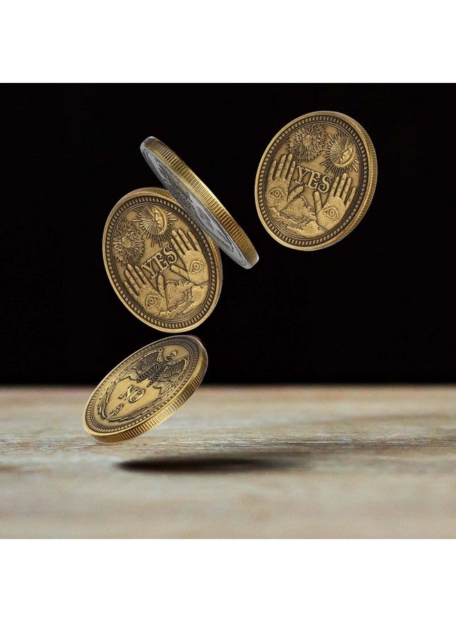 Sureio 20 Pcs Yes No Challenge Coin Decision Maker Lucky Coin Kindness Coins Collector's Medallion Souvenir Divination Flip Metal Coins Holiday Office Gift Party Game Supplies (Gold) - Image 3