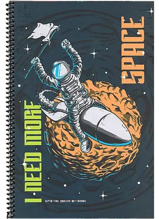Gıpta Space Spiral Cardboard Cover Notebook A4 80 Sheets Lined 
