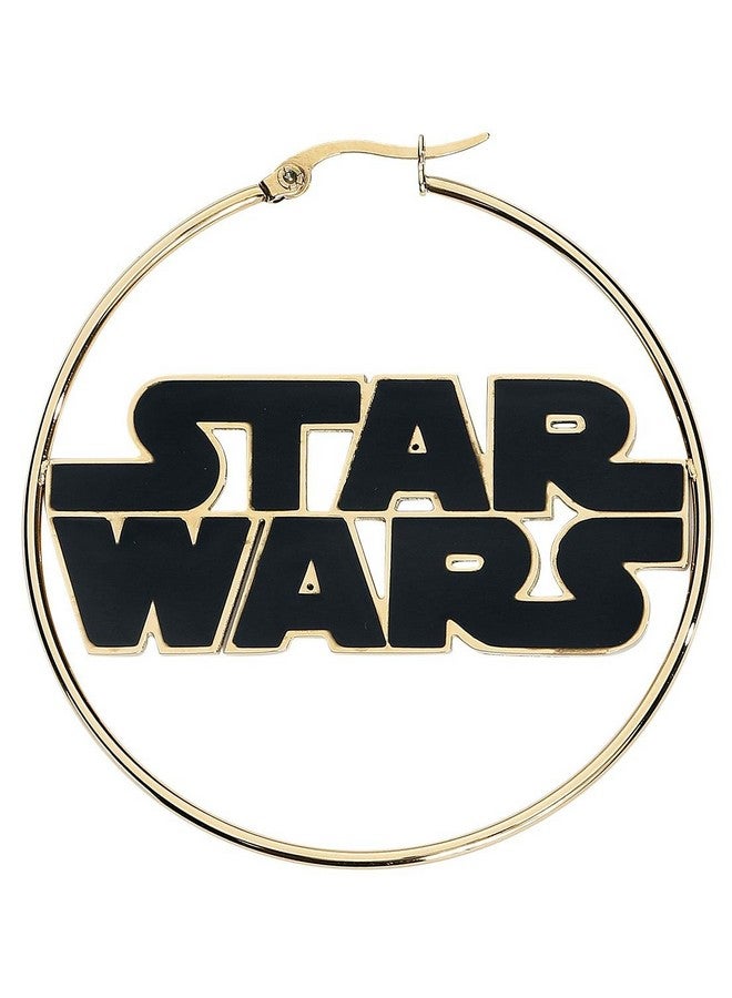 STAR WARS أقراط هووب ذهبية من الفولاذ المقاوم للصدأ بشعار 50 مم (Sales1Swmd) - Image 2