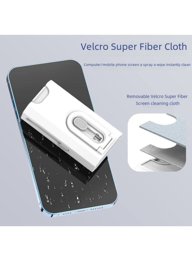 مجموعة تنظيف الشاشة الكل في واحد، فرشاة ناعمة الشعيرات لتنظيف فجوات الهاتف والحاسوب وسماعات الأذن وقلم تنظيف الكمبيوتر المحمول وإزالة الغبار - اللون: Q20 (20in1) بدون منظف أسود - Image 5