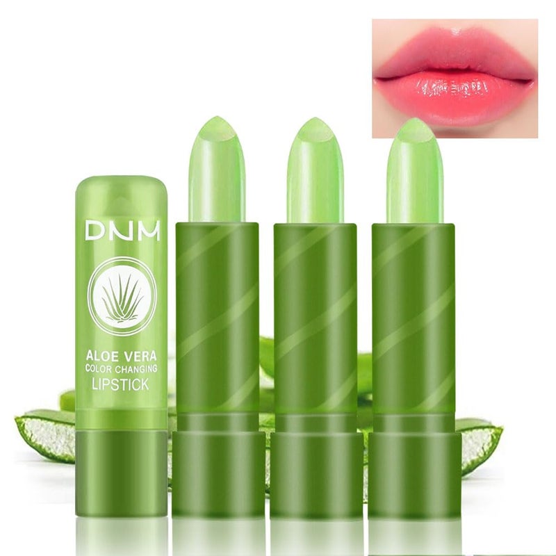 BINGBRUSH BINGBRUSH Color Changing Lipstick QueenLong Lasting Lip Care Nutritious Lip Balm Moisturizer Magic PH Temperature Change Lip Gloss Makeup Set for Women Aloe Vera 3 Count Pack of 1
