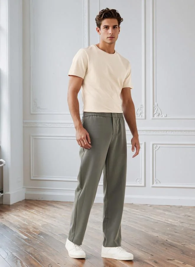 Iconic Iconic Men's Regular Fit Crew Neck Short Sleeves Textured T-shirt