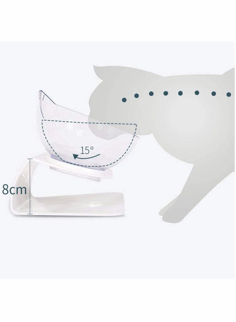 SYOSI Elevated Double Cat Bowl, Pet Feeding Bowl, 15°Tilted Raised Pet Bowl Stress-Free Suit for Cats Small Dogs Cat Feeder Cat Feeding Bowl - Image 4