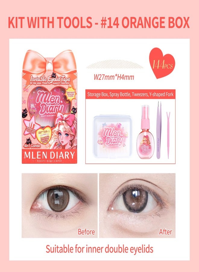 MLEN DIARY Eyelid Tape for Hooded Eyes - Instant Invisible Eyelid Lifter Strips, Ultra-Thin Breathable Double Sided Adhesive Tape for Droopy, Uneven & Mono-Eyelids, Natural Looking Eye Lift - 144 Count (27*4mm) - Image 5