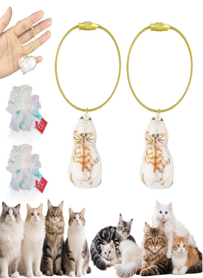 ZPSOX Cat Hair Keychain, 2Pcs Cat Hair Storage Bottle，Pet Fur Keepsake,Storage/Memorial Keychain,Cute Pet Memorial Gifts,[F Model] - Image 1