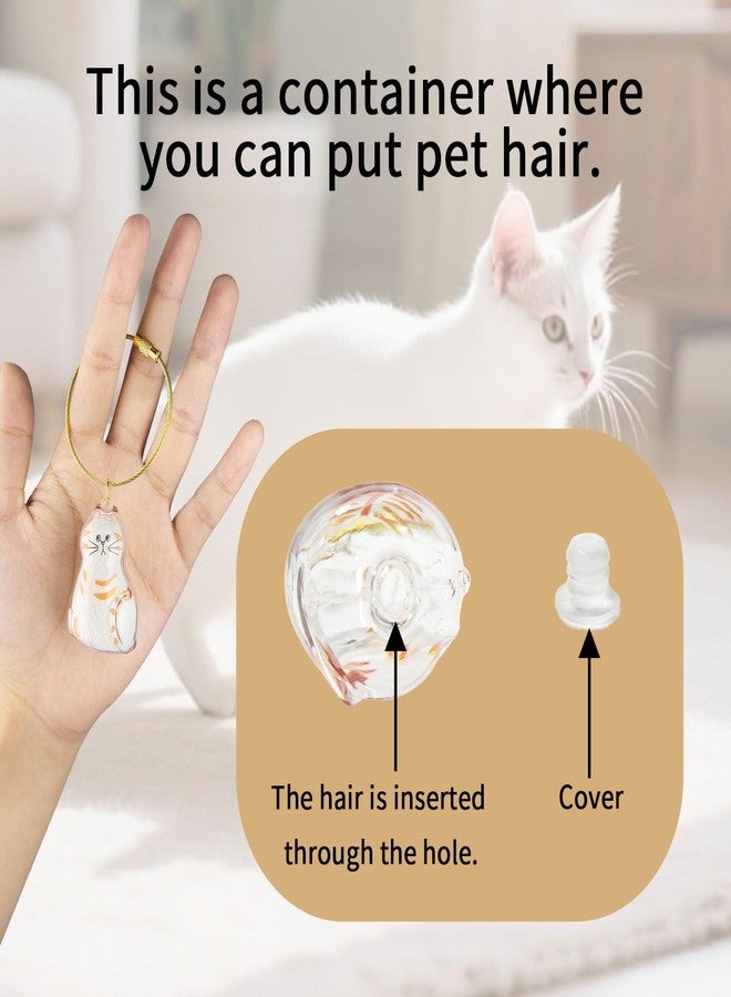 ZPSOX Cat Hair Keychain, 2Pcs Cat Hair Storage Bottle，Pet Fur Keepsake,Storage/Memorial Keychain,Cute Pet Memorial Gifts,[F Model] - Image 4