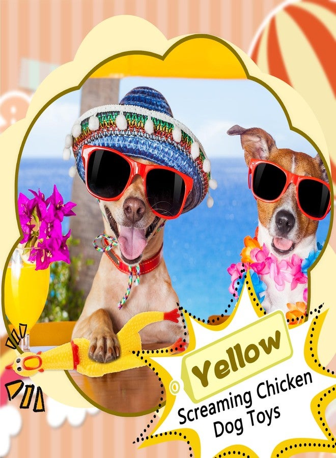 Plukeen 12 Pack Squeeze Screaming Rubber Chicken 11 Inch Yellow Squawking Chicken Rubber Squeaky Chicken Toy for Kids Adults Dogs Pets Prank Novelty Toy Reduce Separation Stress Anxiety - Image 3