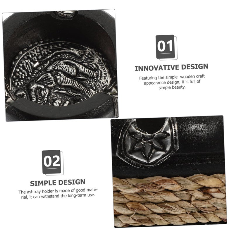 Natural Wooden Ashtray With Easy Clean Design For Outdoor Home Office Decoration - Image 4