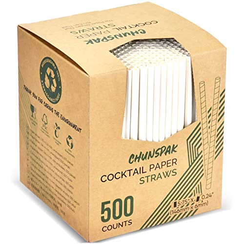 500 Bulk 575 inch White Small Paper Straws for Kids Milk Cartons Cocktail Coffee Short Drinks  Eco Friendly Disposable Drinking Straws