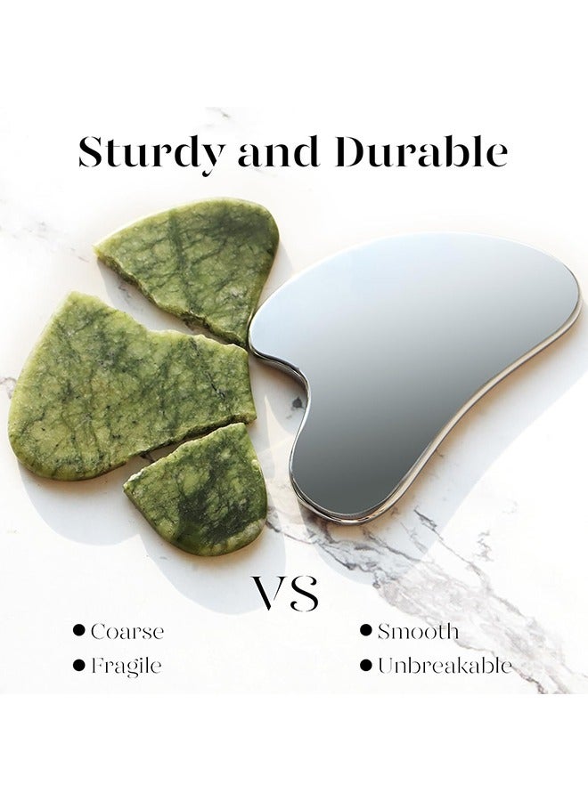 Stainless Steel Gua Sha Face Massagers Tools, Metal Guasha Scraping Massage Tool, Lymphatic Drainage Massage Scraper for Face Eyes Neck Body